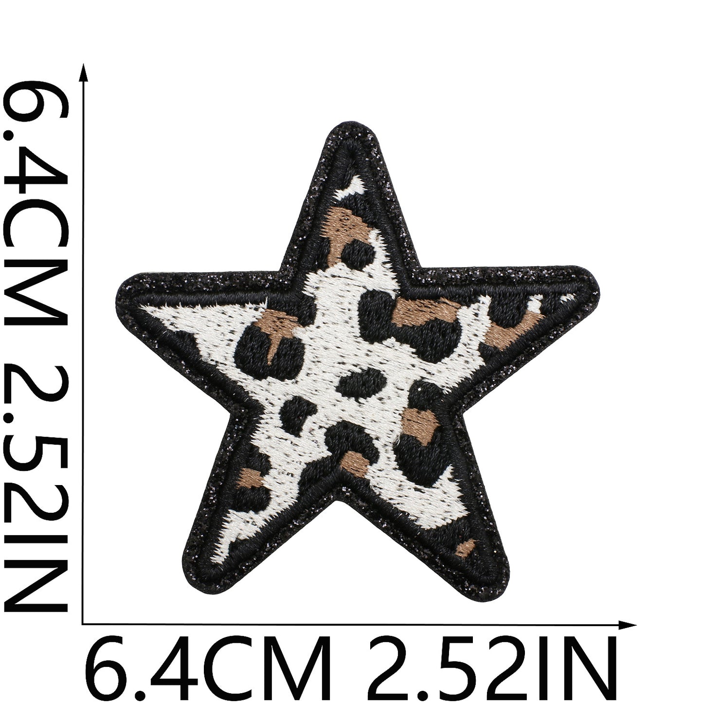 Leo Stern Patch mit Glitzerrand – Aufbügeln, DIY Bekleidung Taschen Deko