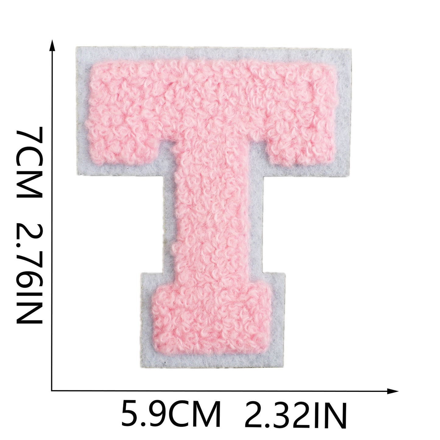 rosa 7cm A-Z Buchstaben-Aufnäher-Aufbügeln DIY-Kleidung Taschen Handyhülle