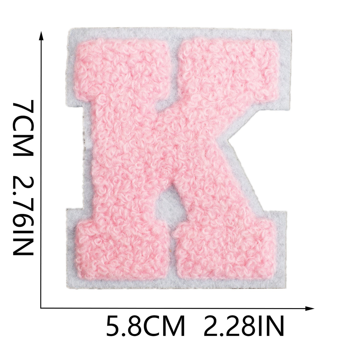 rosa 7cm A-Z Buchstaben-Aufnäher-Aufbügeln DIY-Kleidung Taschen Handyhülle