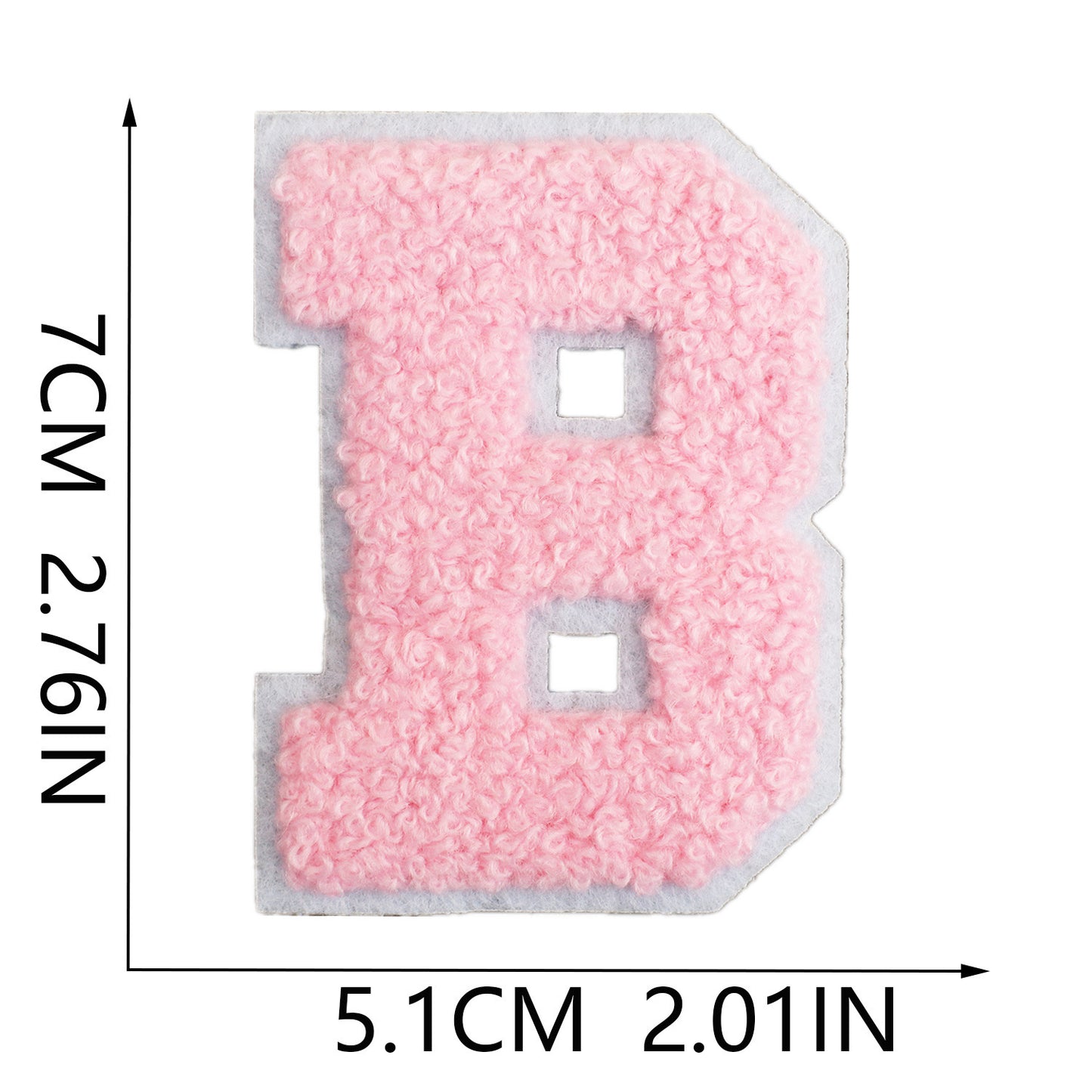 rosa 7cm A-Z Buchstaben-Aufnäher-Aufbügeln DIY-Kleidung Taschen Handyhülle