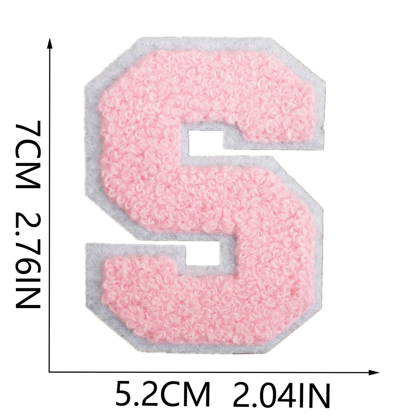 rosa 7cm A-Z Buchstaben-Aufnäher-Aufbügeln DIY-Kleidung Taschen Handyhülle