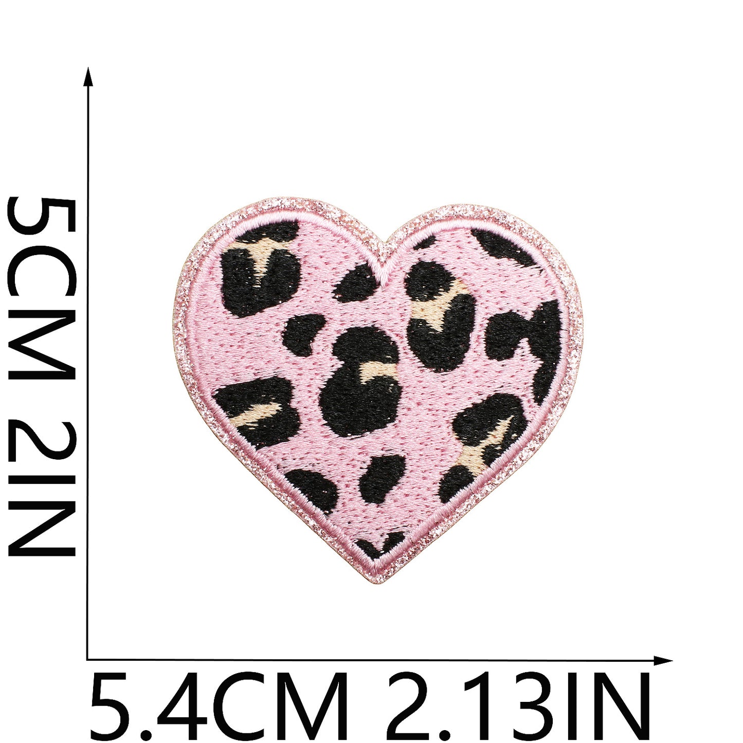 Herz Patch mit Glitzerrand – Aufbügeln, DIY Bekleidung Mütze Taschen Deko