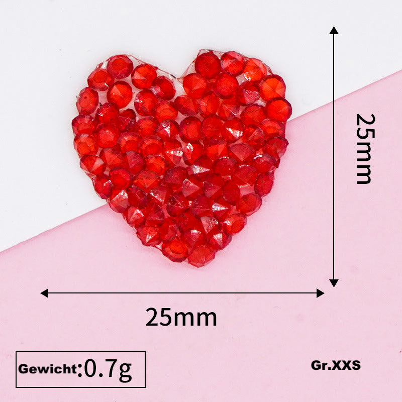 AB Herz Glitzer Patches zum Aufbügeln DIY Bügelbild für Kleidung Taschen Jeans