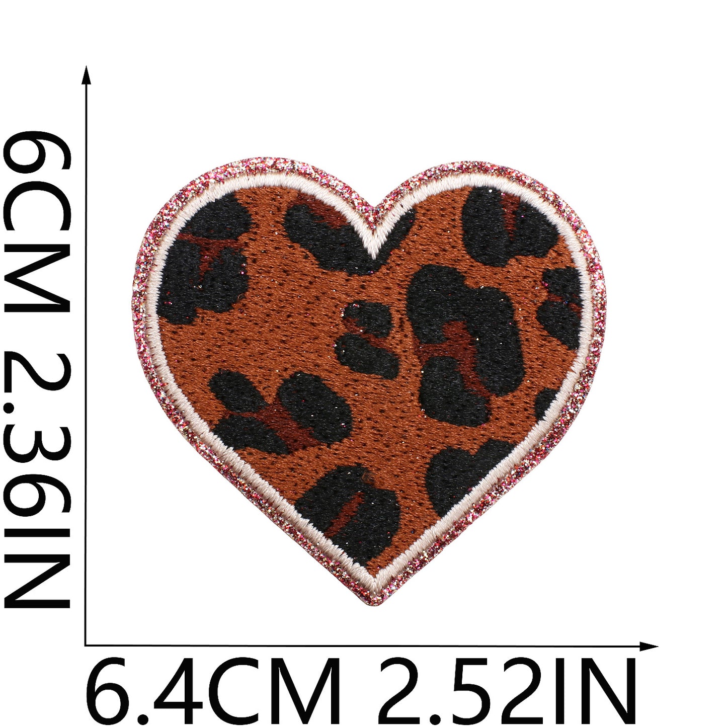 Herz Patch mit Glitzerrand – Aufbügeln, DIY Bekleidung Mütze Taschen Deko