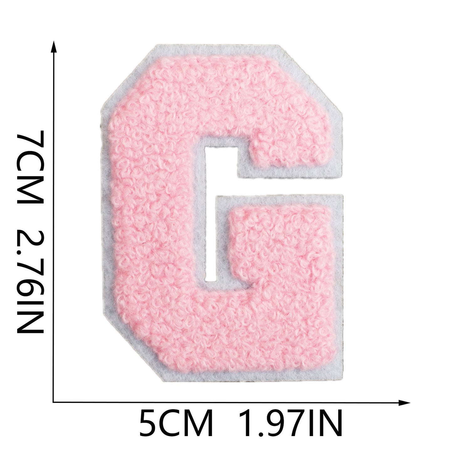 rosa 7cm A-Z Buchstaben-Aufnäher-Aufbügeln DIY-Kleidung Taschen Handyhülle