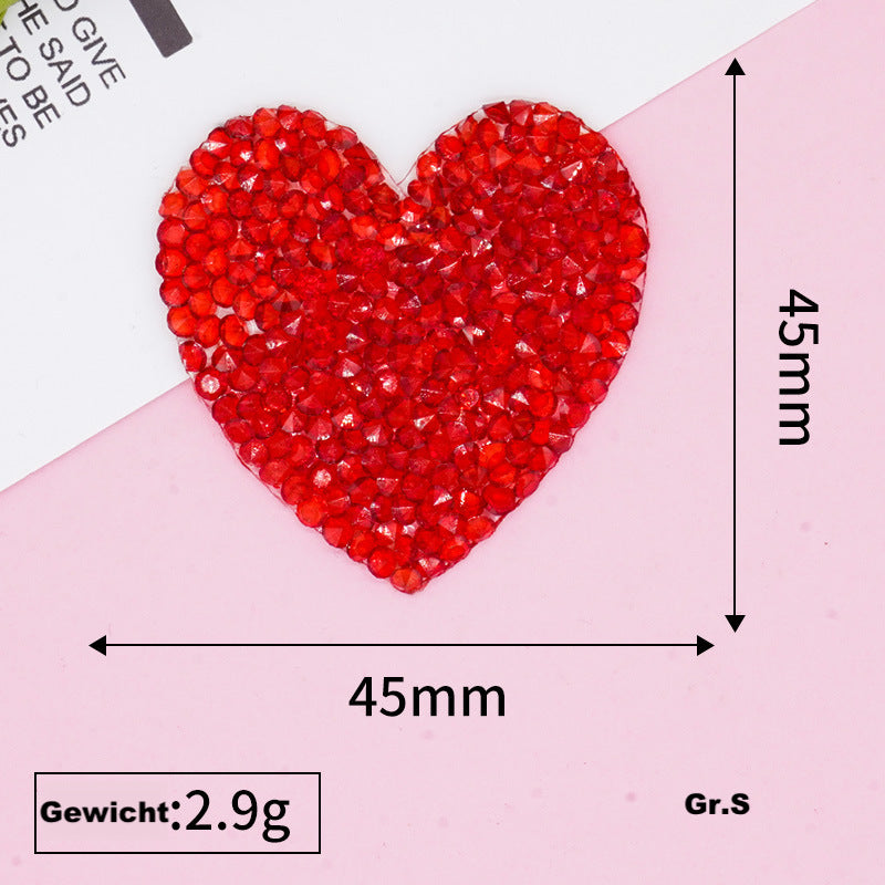 AB Herz Glitzer Patches zum Aufbügeln DIY Bügelbild für Kleidung Taschen Jeans