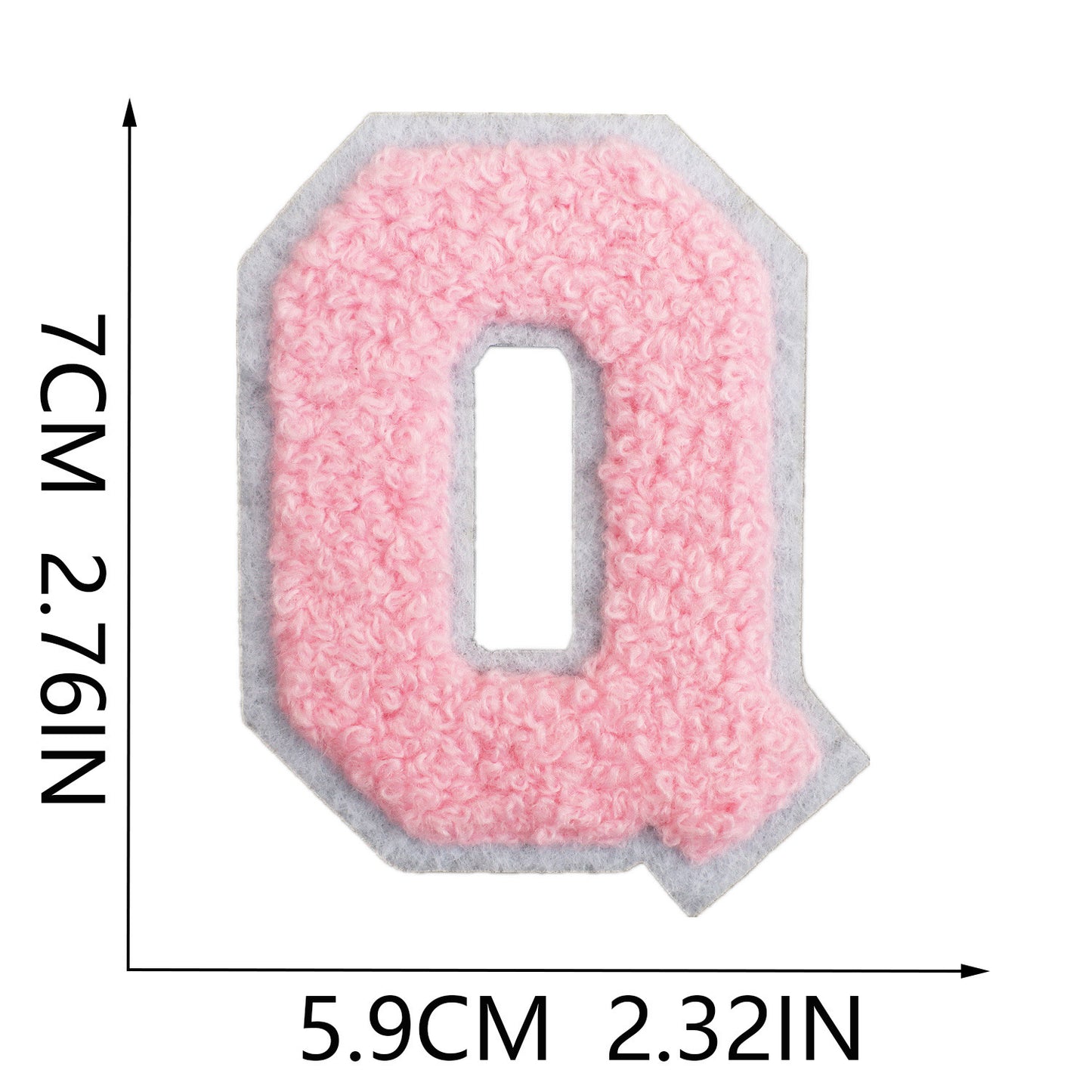 rosa 7cm A-Z Buchstaben-Aufnäher-Aufbügeln DIY-Kleidung Taschen Handyhülle