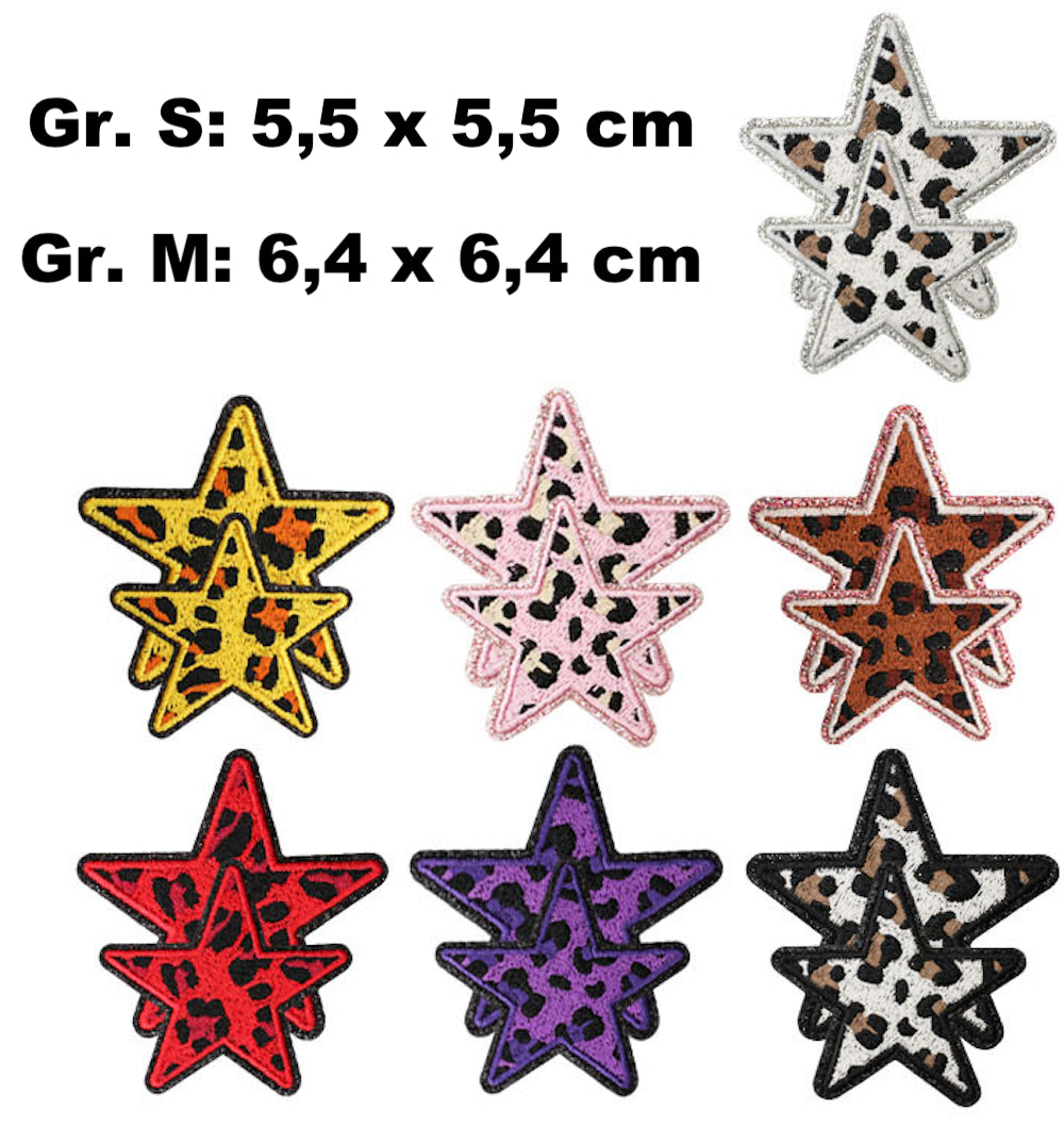 Leo Stern Patch mit Glitzerrand – Aufbügeln, DIY Bekleidung Taschen Deko