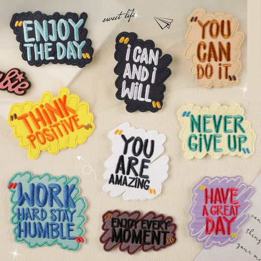 Motivations Spruch Patch zum Aufbügeln – Stickerei 5–8 cm – positive Botschaften