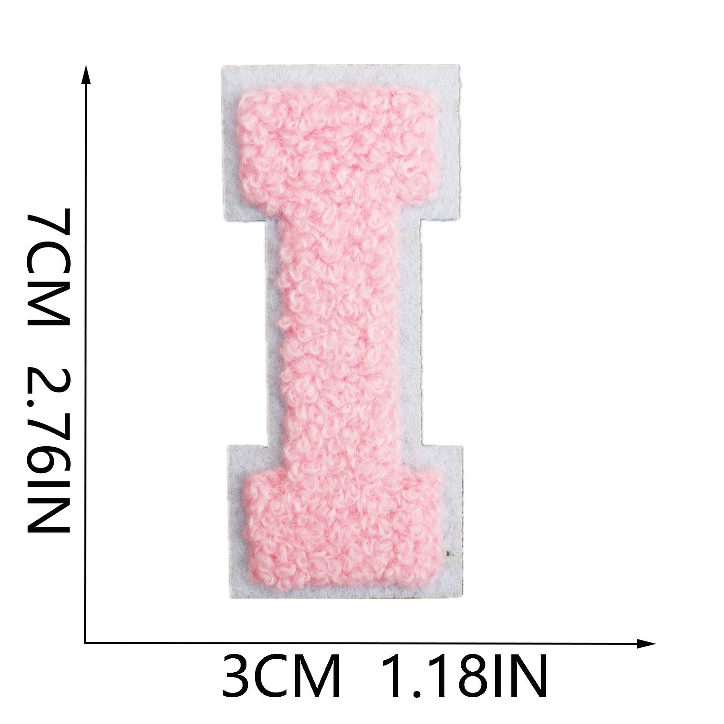 rosa 7cm A-Z Buchstaben-Aufnäher-Aufbügeln DIY-Kleidung Taschen Handyhülle