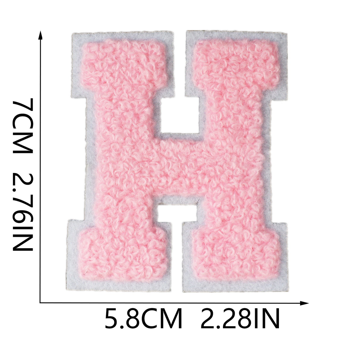 rosa 7cm A-Z Buchstaben-Aufnäher-Aufbügeln DIY-Kleidung Taschen Handyhülle