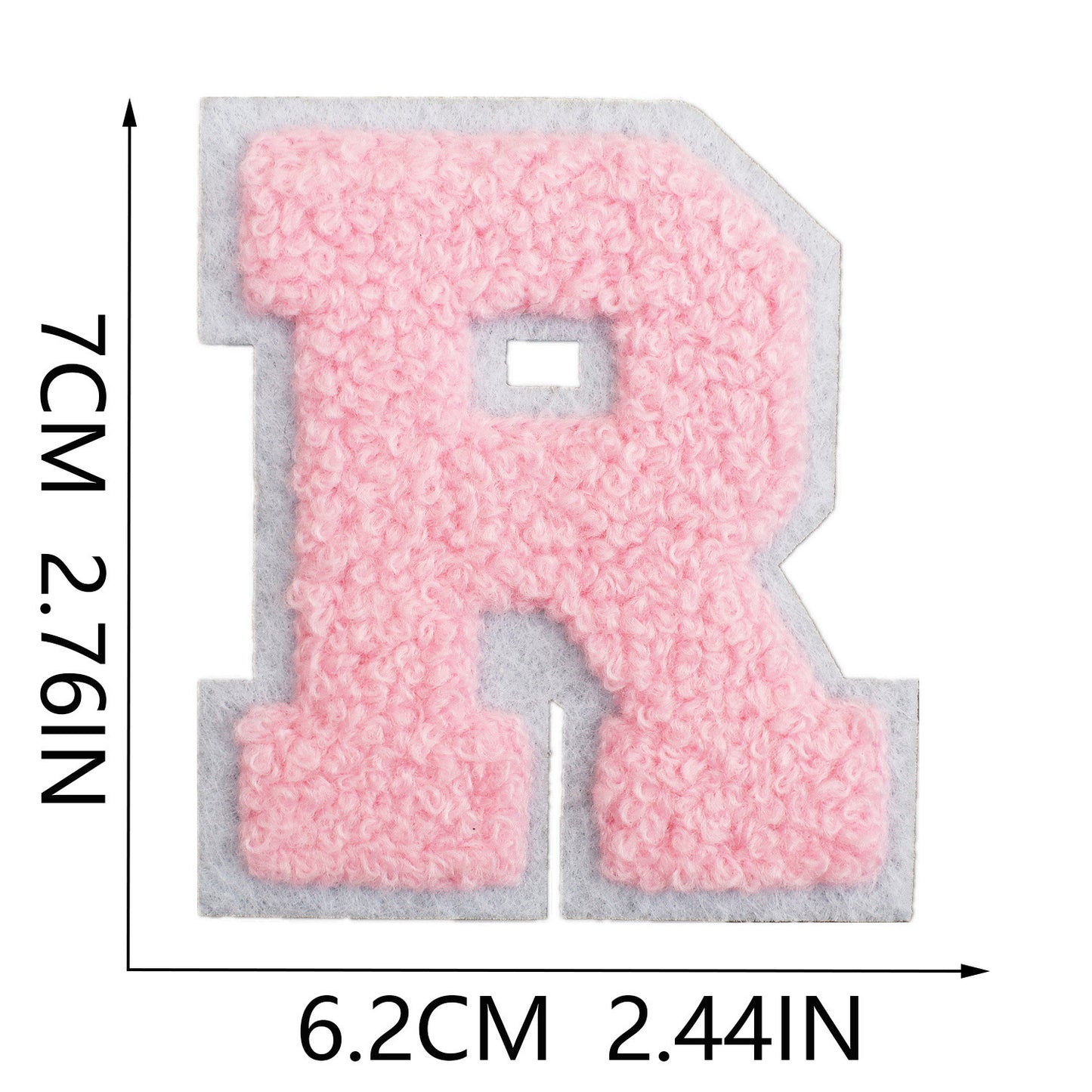 rosa 7cm A-Z Buchstaben-Aufnäher-Aufbügeln DIY-Kleidung Taschen Handyhülle