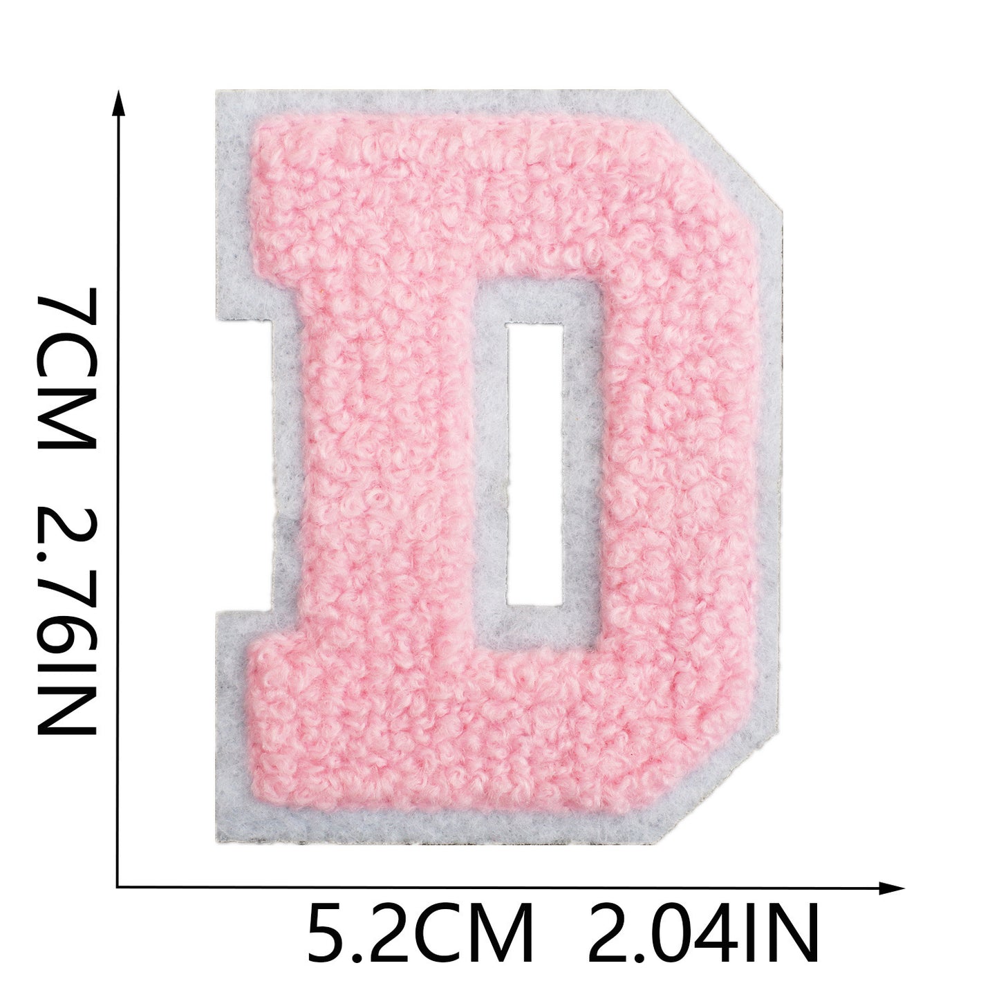 rosa 7cm A-Z Buchstaben-Aufnäher-Aufbügeln DIY-Kleidung Taschen Handyhülle