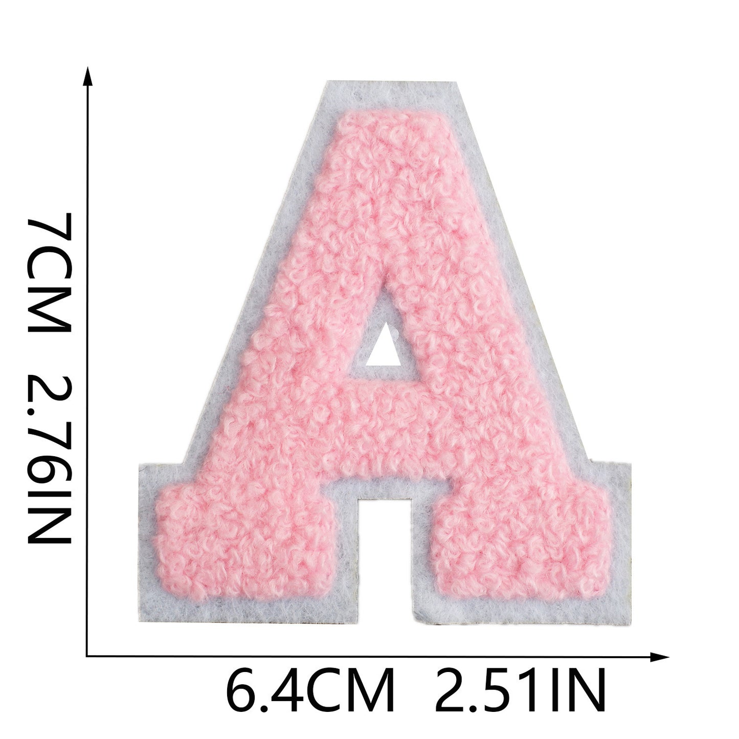 rosa 7cm A-Z Buchstaben-Aufnäher-Aufbügeln DIY-Kleidung Taschen Handyhülle