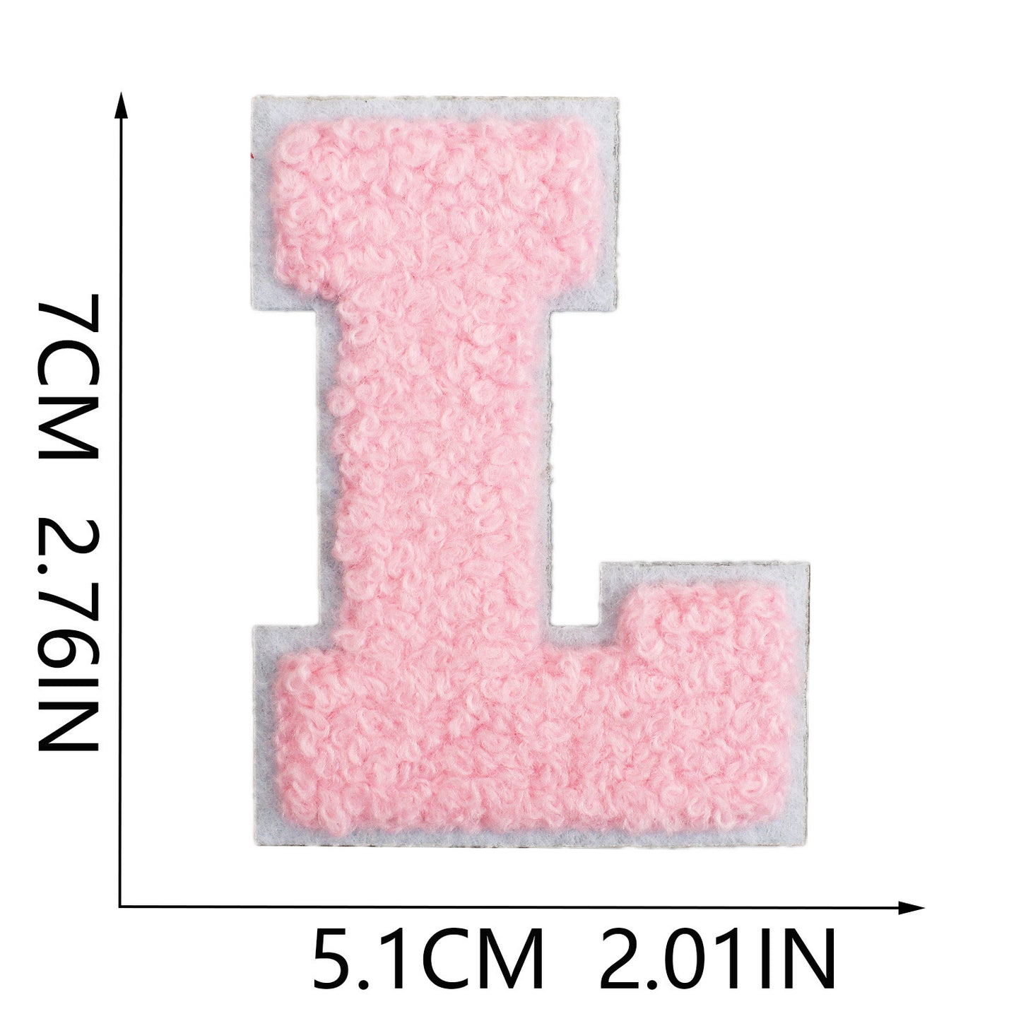 rosa 7cm A-Z Buchstaben-Aufnäher-Aufbügeln DIY-Kleidung Taschen Handyhülle