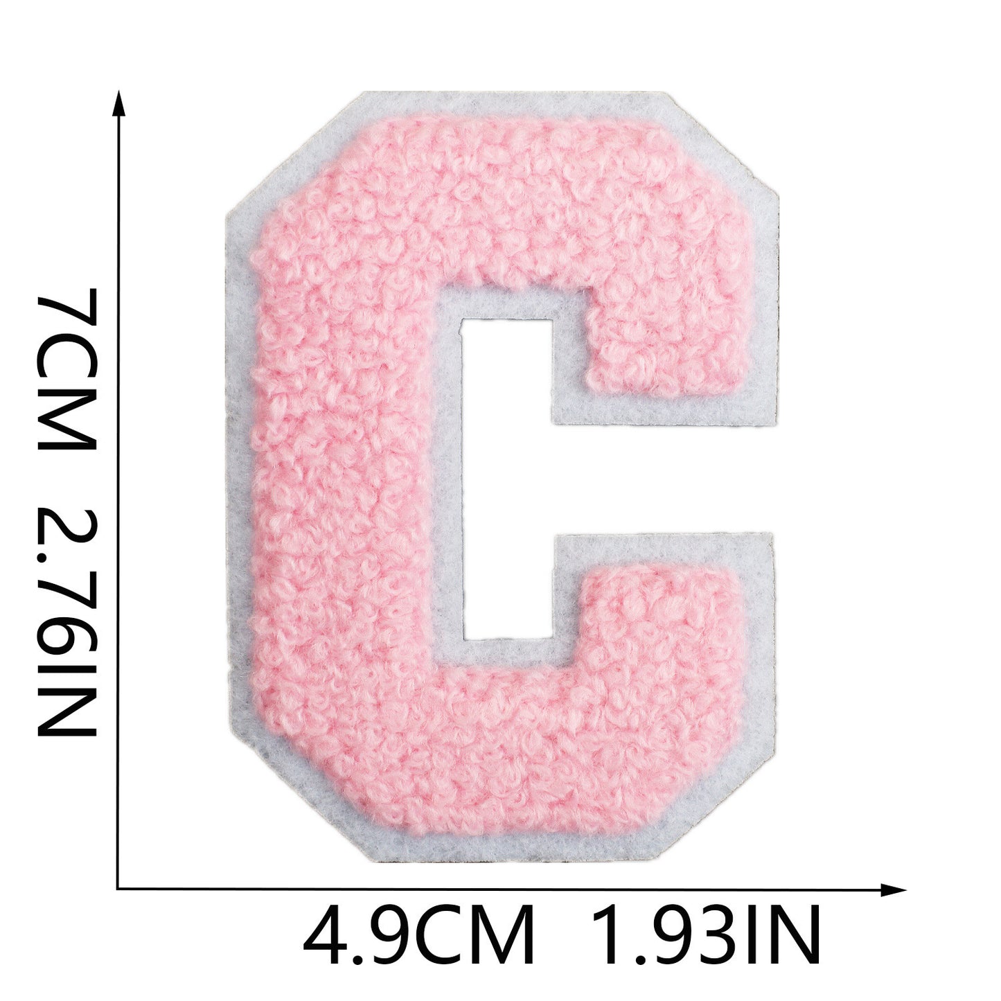 rosa 7cm A-Z Buchstaben-Aufnäher-Aufbügeln DIY-Kleidung Taschen Handyhülle