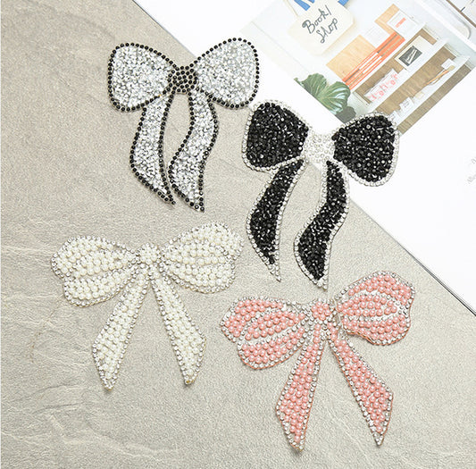 Strassstein Schleife-Aufnäher-Aufbügeln für DIY Kleidung Schuhe Taschen