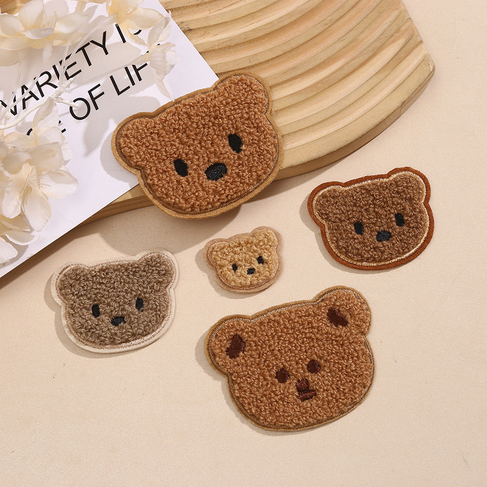 Teddy Bär Patch Towel Look zum Aufnähen – Braun XS–M – Flauschig & Süß