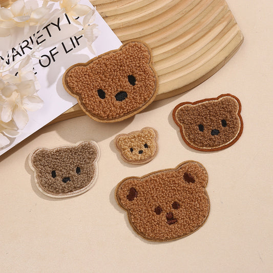 Teddy Bär Patch Towel Look zum Aufnähen – Braun XS–M – Flauschig & Süß