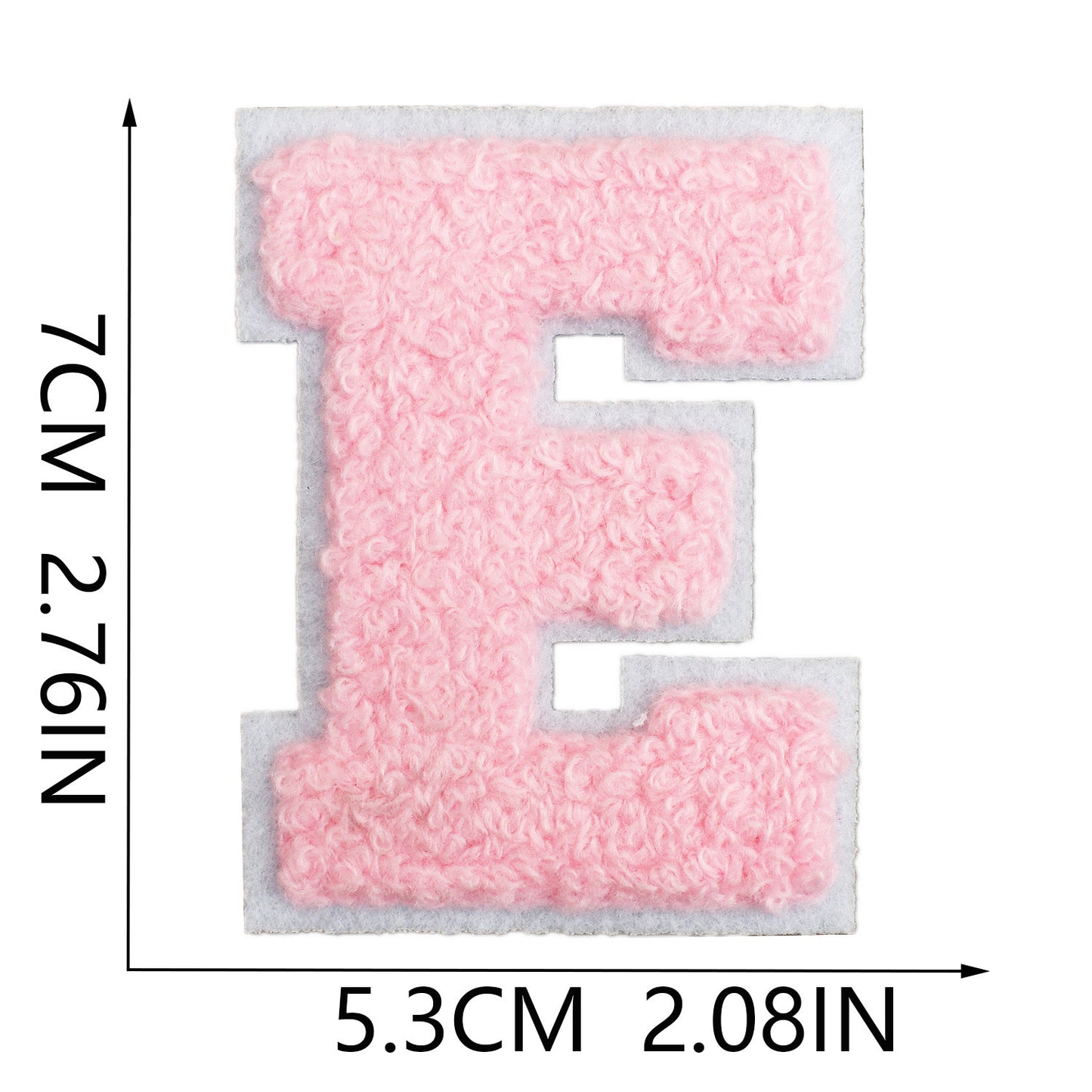 rosa 7cm A-Z Buchstaben-Aufnäher-Aufbügeln DIY-Kleidung Taschen Handyhülle