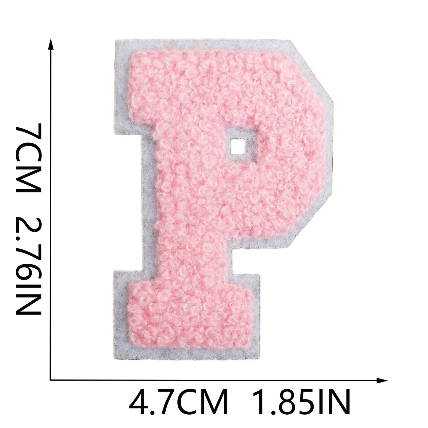 rosa 7cm A-Z Buchstaben-Aufnäher-Aufbügeln DIY-Kleidung Taschen Handyhülle