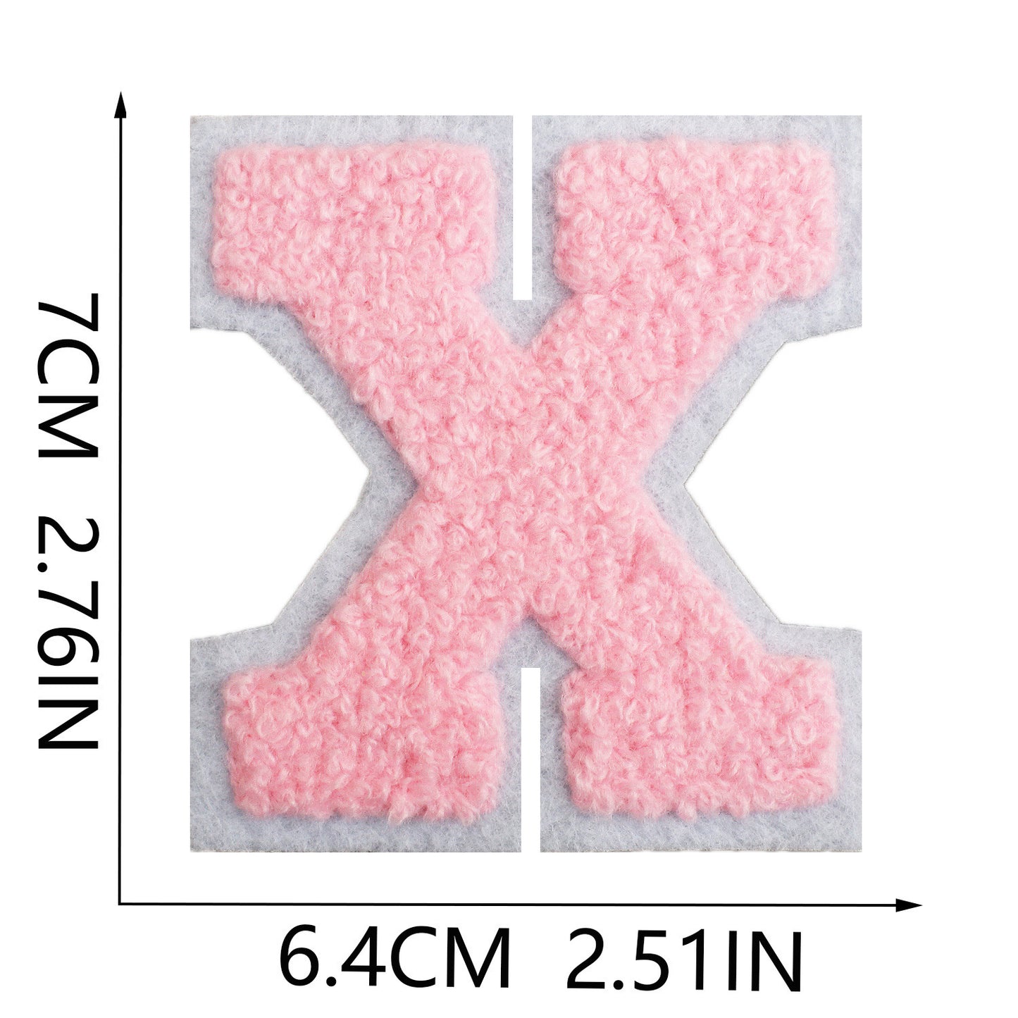 rosa 7cm A-Z Buchstaben-Aufnäher-Aufbügeln DIY-Kleidung Taschen Handyhülle