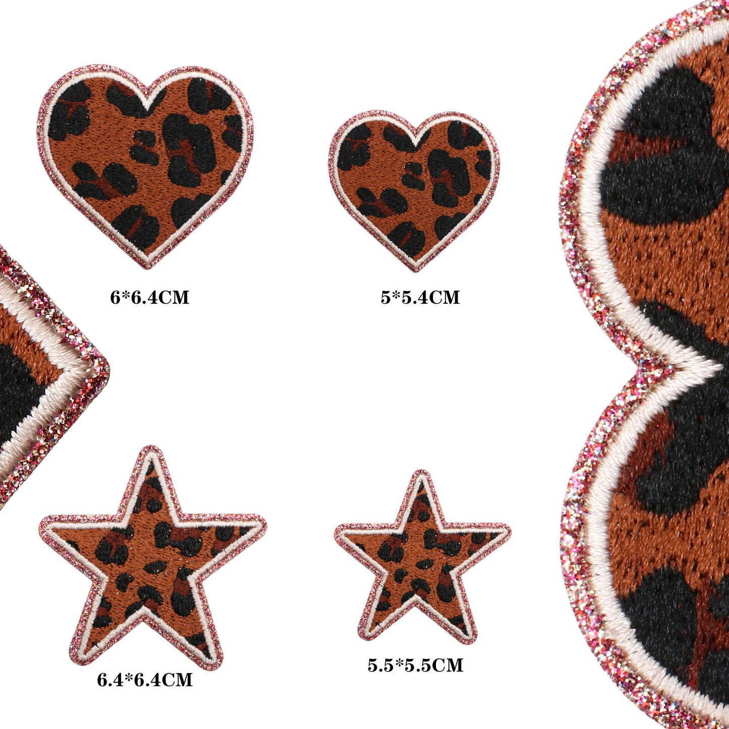 Leo Stern Patch mit Glitzerrand – Aufbügeln, DIY Bekleidung Taschen Deko