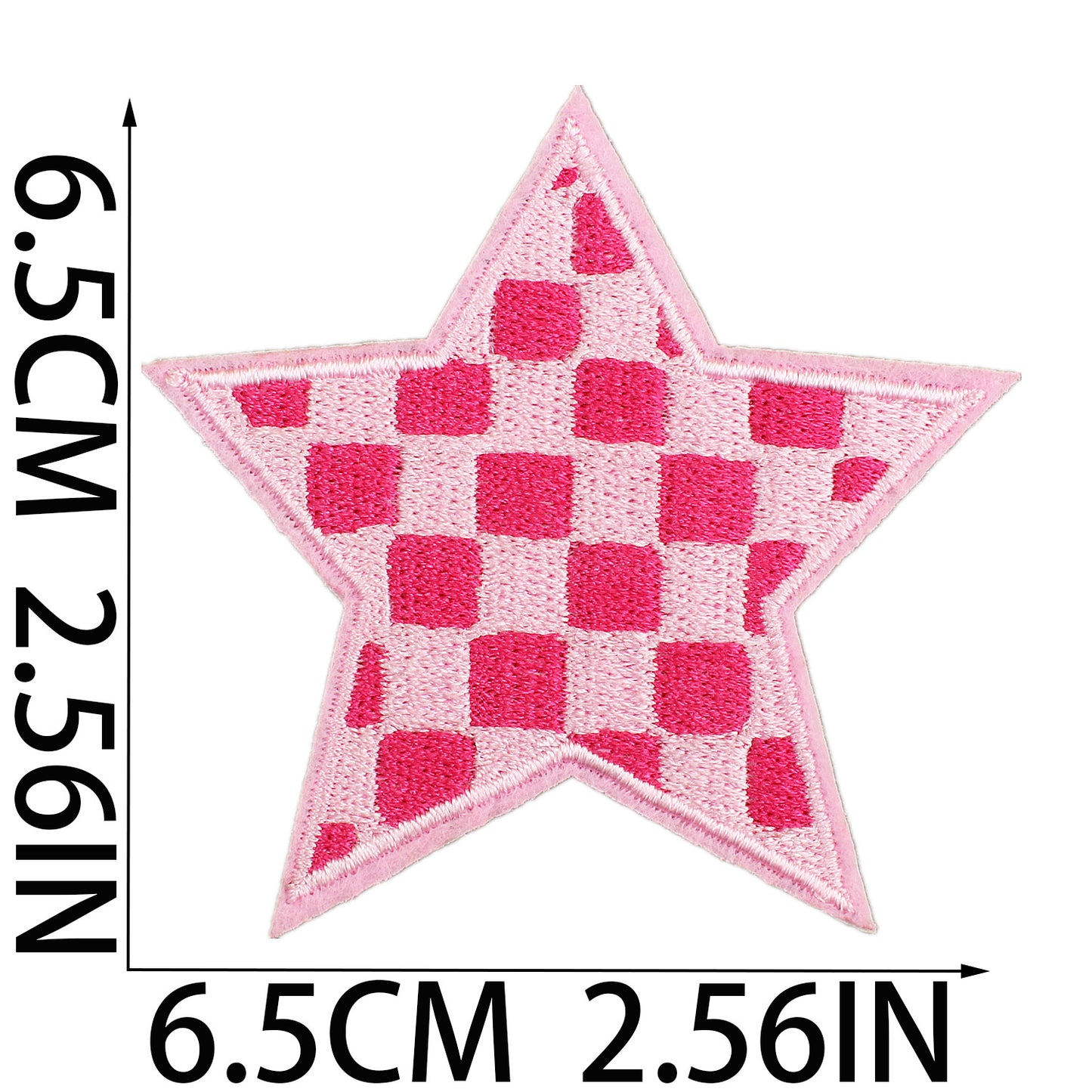 Stern Patch Karo Muster Applikation – Aufbügeln, DIY Bekleidung Taschen Deko