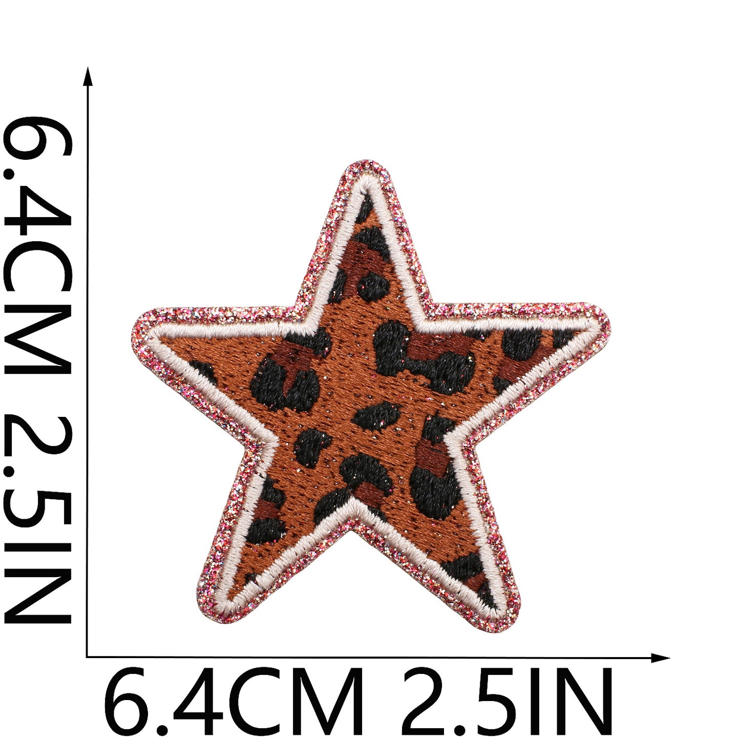 Leo Stern Patch mit Glitzerrand – Aufbügeln, DIY Bekleidung Taschen Deko