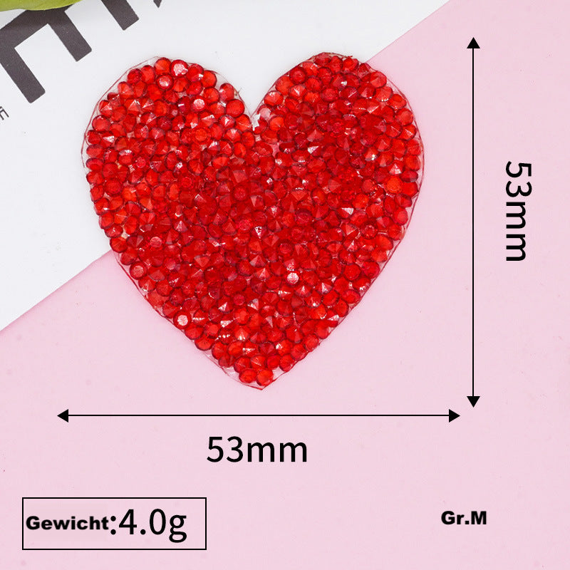 AB Herz Glitzer Patches zum Aufbügeln DIY Bügelbild für Kleidung Taschen Jeans