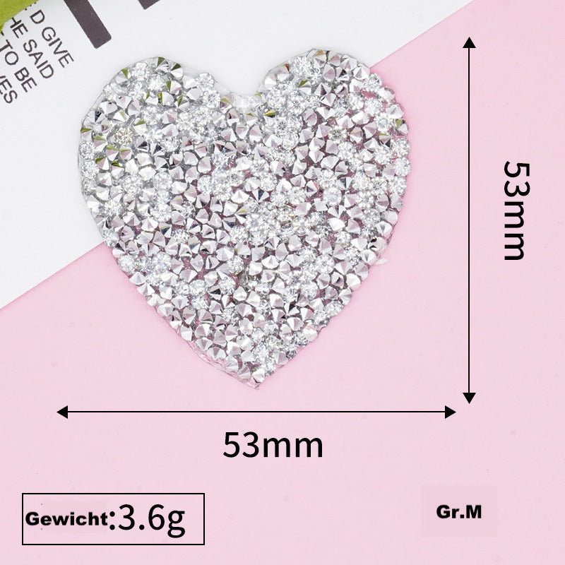 AB Herz Glitzer Patches zum Aufbügeln DIY Bügelbild für Kleidung Taschen Jeans