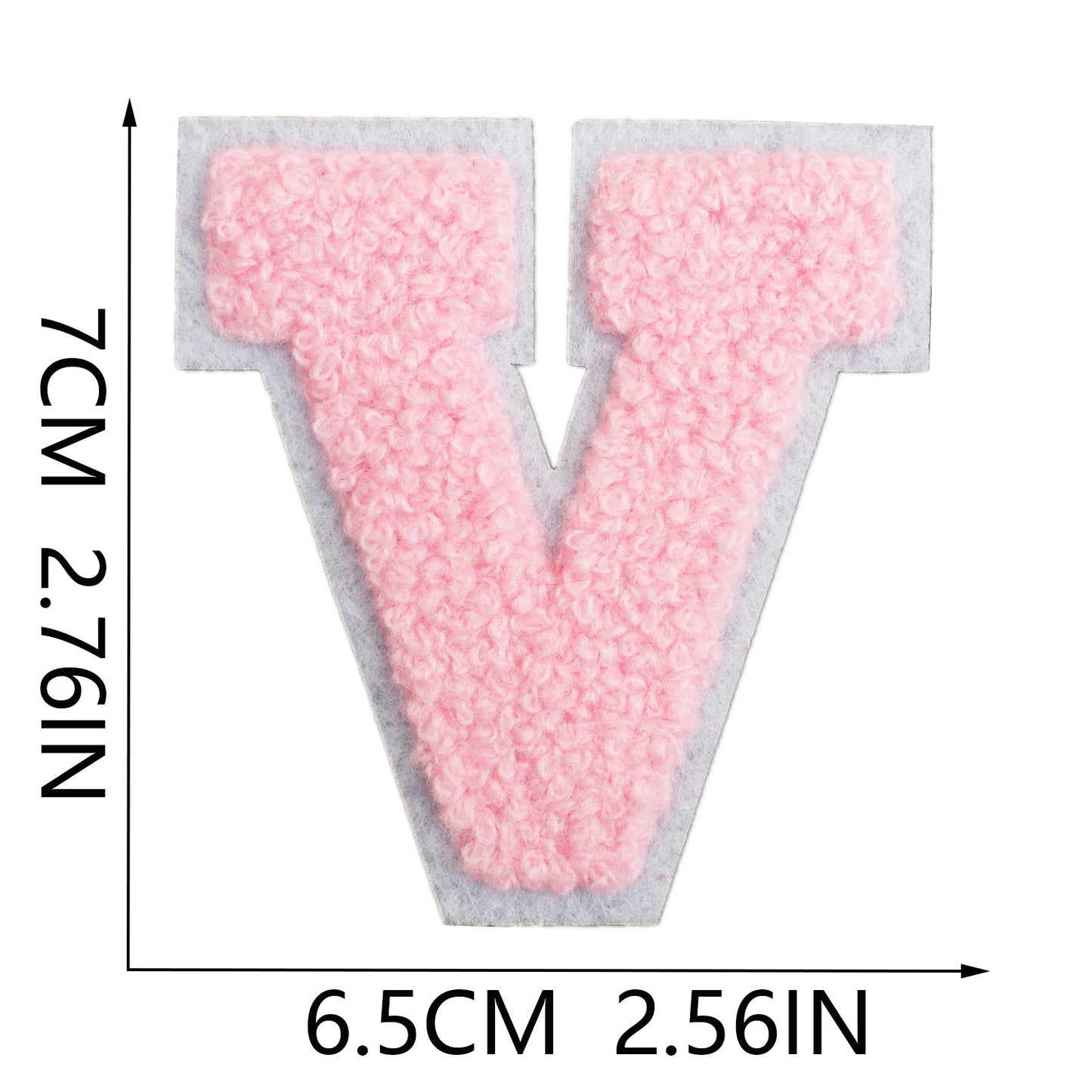 rosa 7cm A-Z Buchstaben-Aufnäher-Aufbügeln DIY-Kleidung Taschen Handyhülle