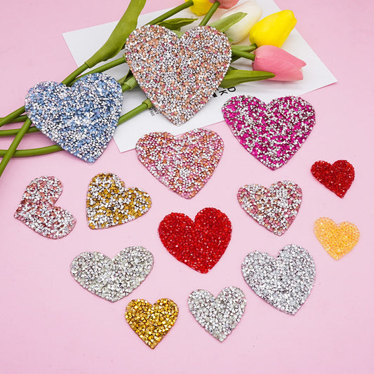 AB Herz Glitzer Patches zum Aufbügeln DIY Bügelbild für Kleidung Taschen Jeans