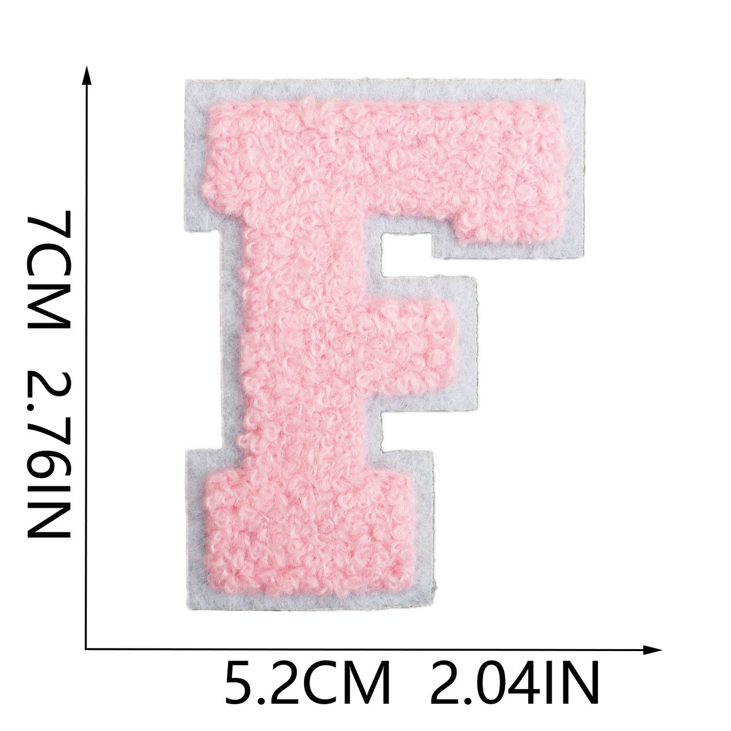 rosa 7cm A-Z Buchstaben-Aufnäher-Aufbügeln DIY-Kleidung Taschen Handyhülle