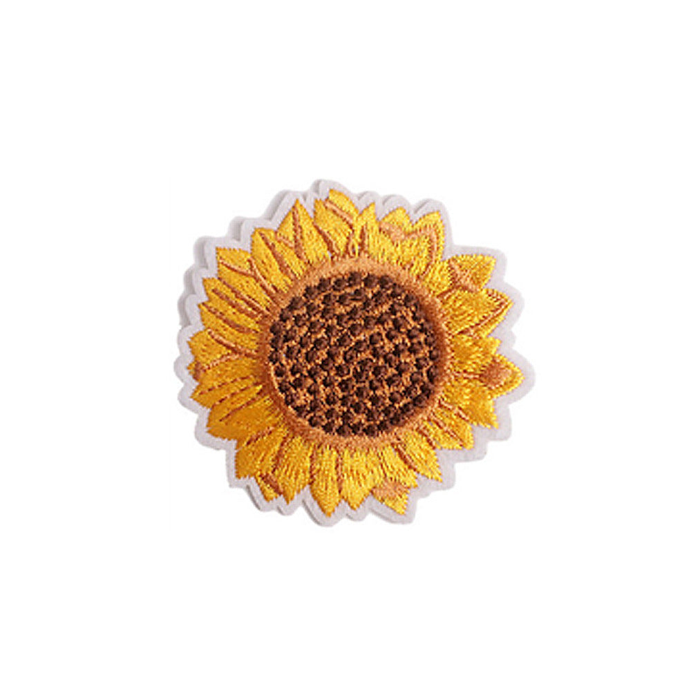 Sonnenblumen-Patch Stickerei – Goldgelb | Zum Aufbügeln oder Annähen | 3 Größen