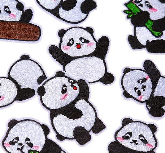 Panda Patches zum Aufbügeln DIY Bügelbild für Kleidung Tasche Schuhe Schal Mütze