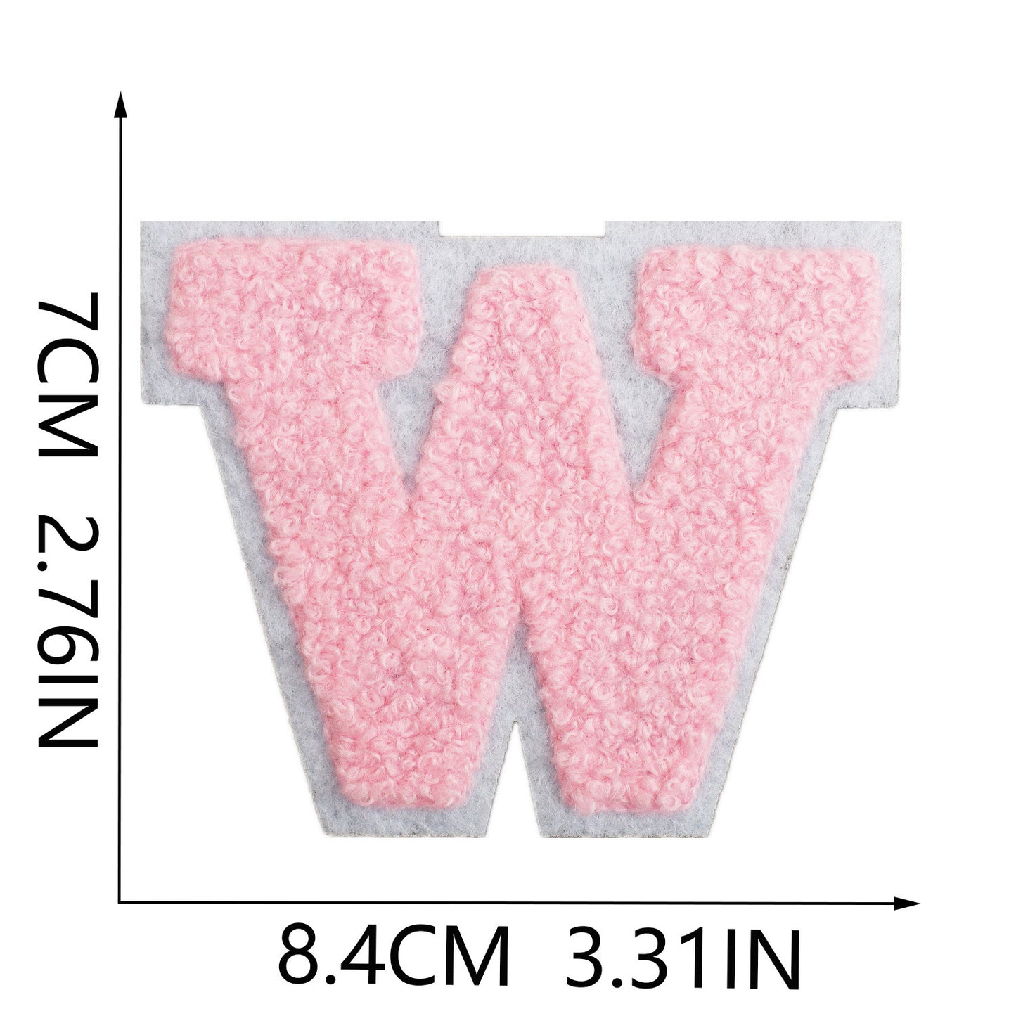 rosa 7cm A-Z Buchstaben-Aufnäher-Aufbügeln DIY-Kleidung Taschen Handyhülle