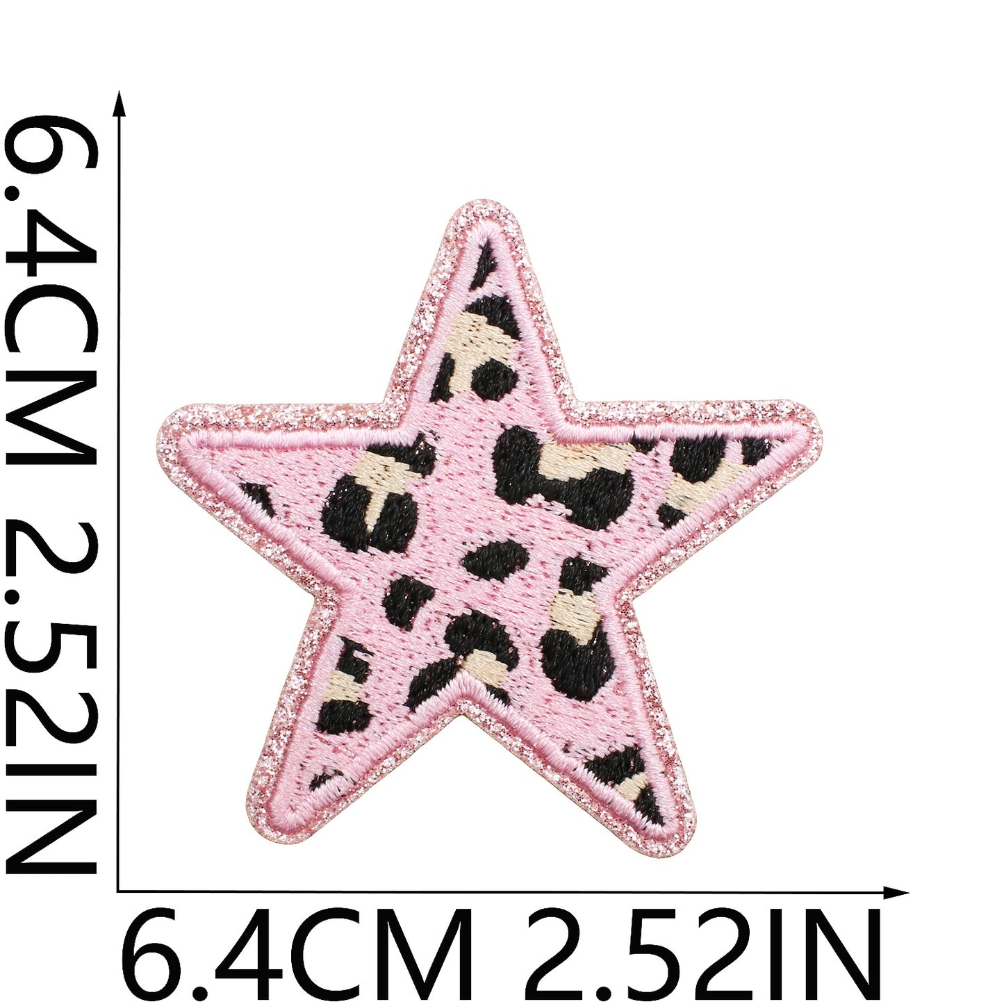 Leo Stern Patch mit Glitzerrand – Aufbügeln, DIY Bekleidung Taschen Deko