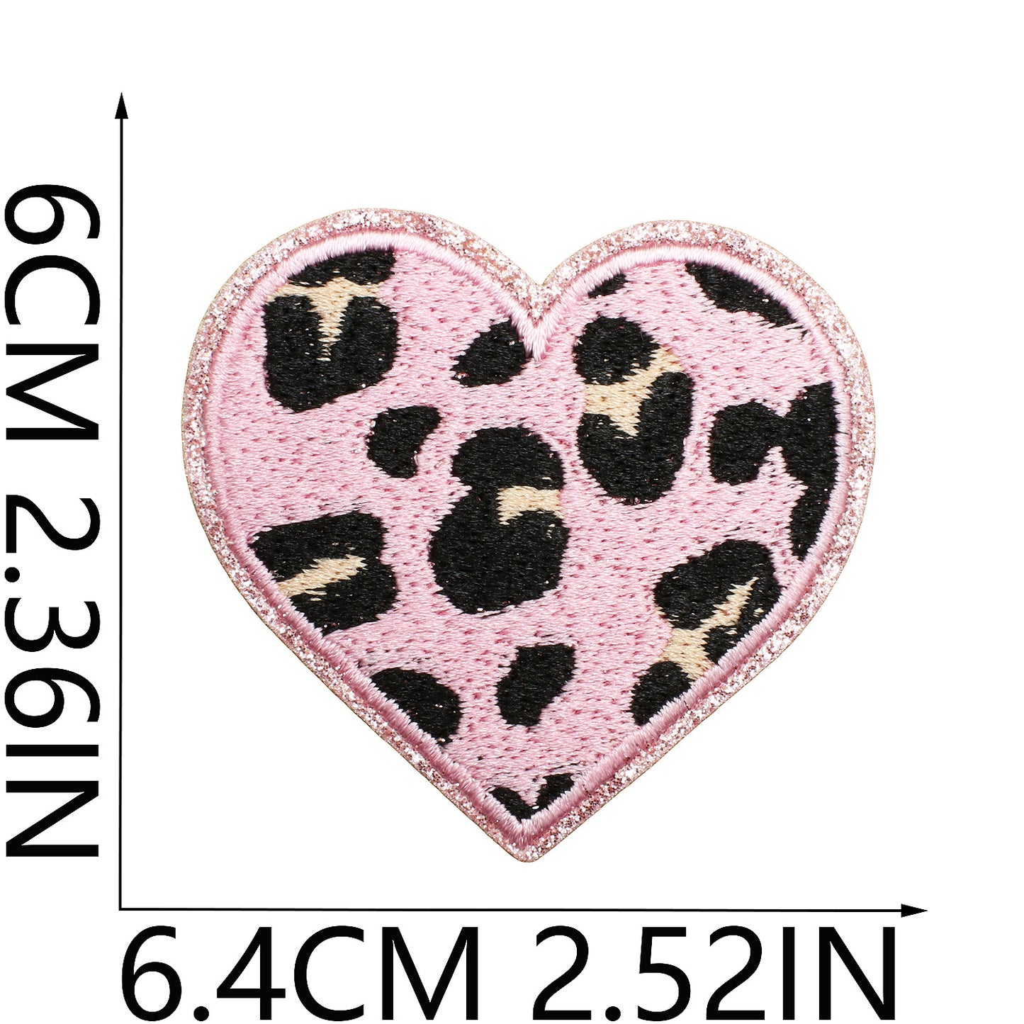 Herz Patch mit Glitzerrand – Aufbügeln, DIY Bekleidung Mütze Taschen Deko