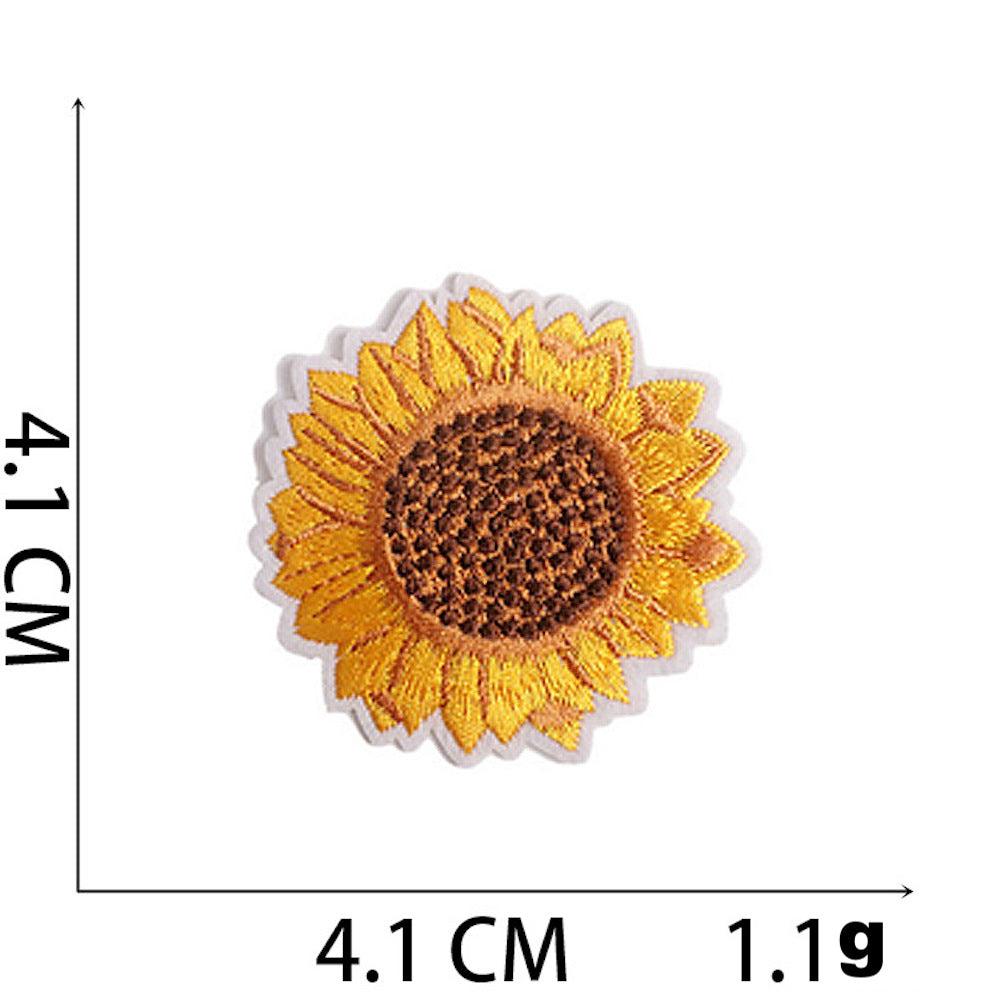 Sonnenblumen-Patch Stickerei – Goldgelb | Zum Aufbügeln oder Annähen | 3 Größen