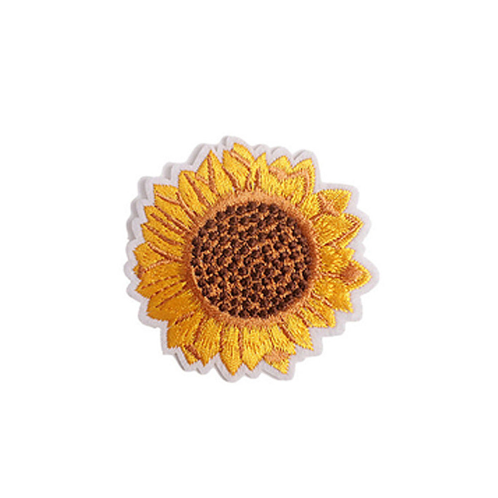 Sonnenblumen-Patch Stickerei – Goldgelb | Zum Aufbügeln oder Annähen | 3 Größen