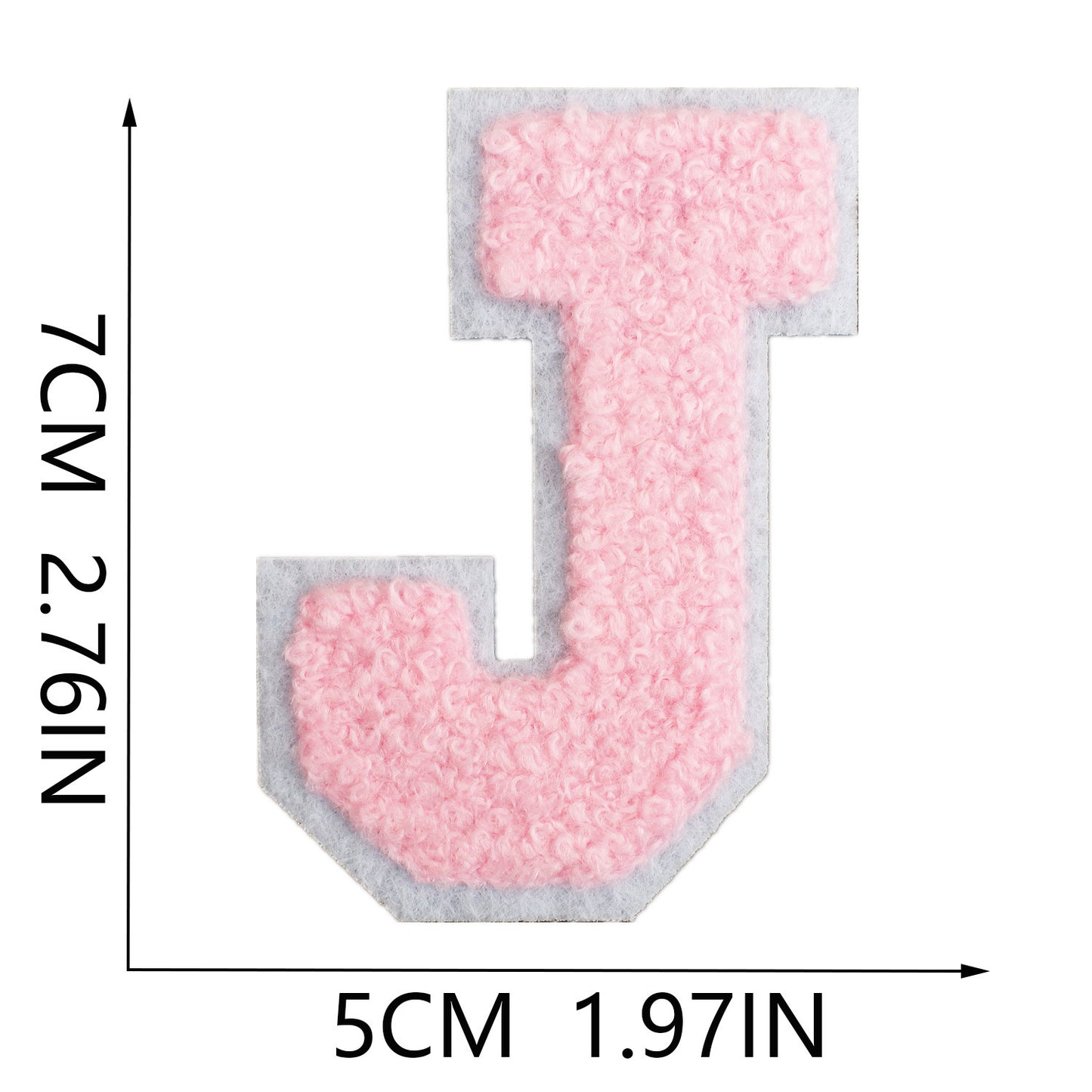 rosa 7cm A-Z Buchstaben-Aufnäher-Aufbügeln DIY-Kleidung Taschen Handyhülle