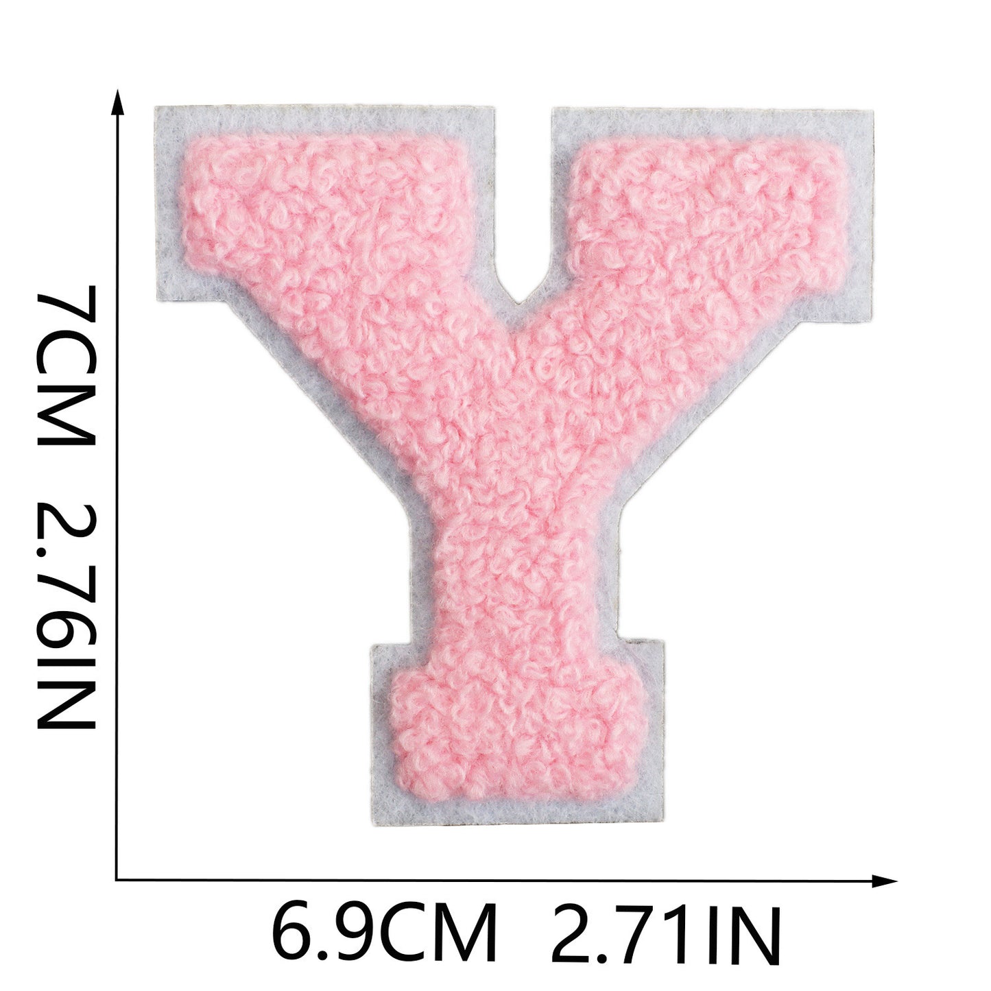 rosa 7cm A-Z Buchstaben-Aufnäher-Aufbügeln DIY-Kleidung Taschen Handyhülle