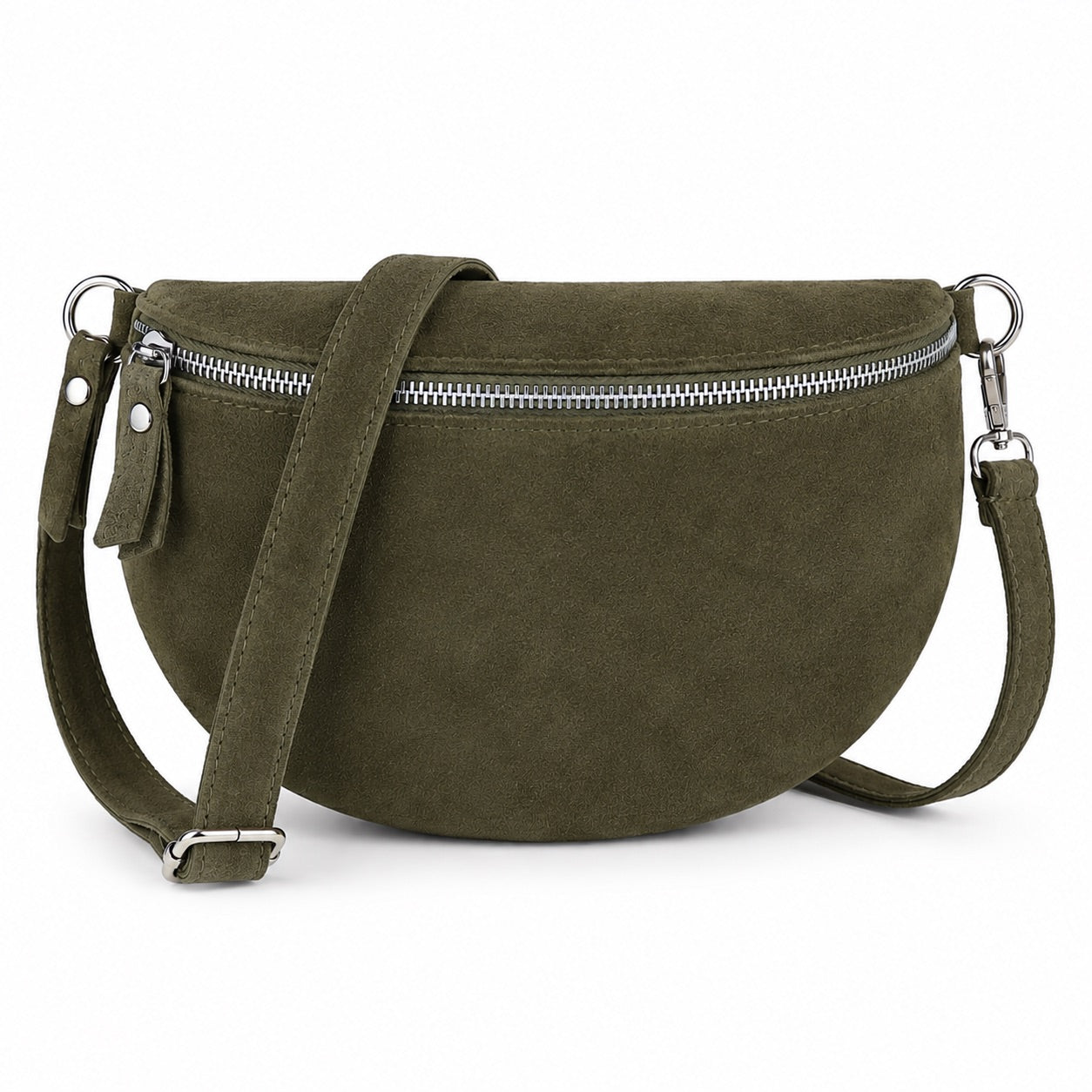 Damen Wildleder Crossbody Bag BASIC – Bauchtasche, Gürteltasche, Schulter- & Umhängetasche – S–L Beige Braun Schwarz