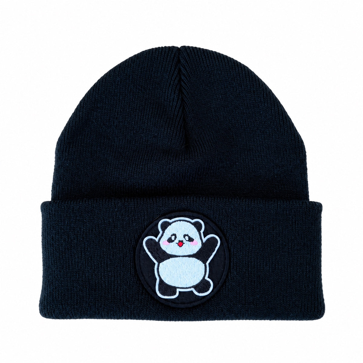 Bamboo Panda Face Beanie Schwarz – Warme Unisex Mütze für Kinder Schüler Damen Grau