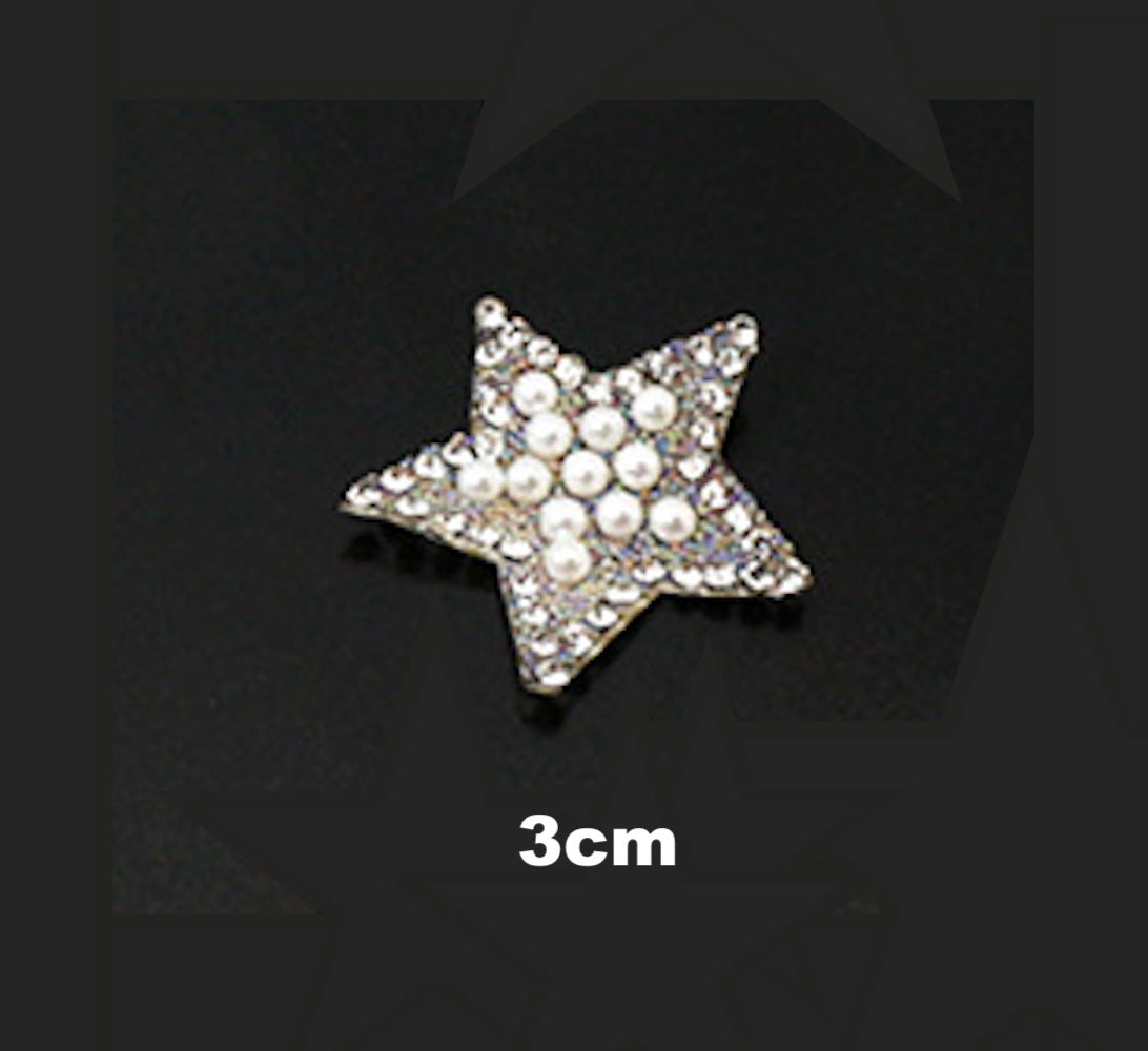 3cm Strass Stern Glitzer AB Patches zum Aufbügeln DIY Bügelbild für Kleidung