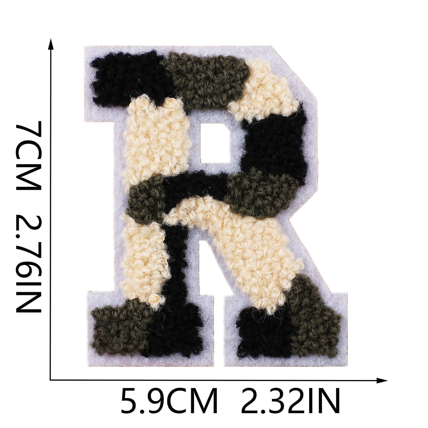 Camouflage Buchstaben A–Z Chenille Aufnäher | Zum Aufbügeln oder Annähen | 7 cm DIY Patch