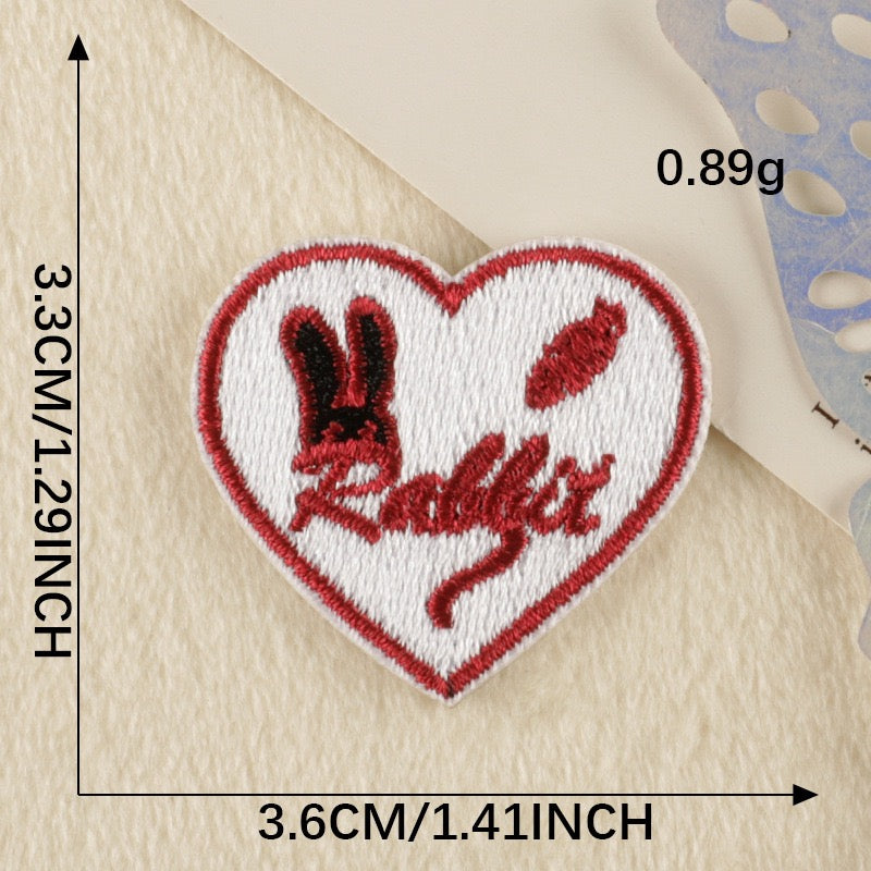 Herz XS Stickerei Selbstklebend Patch Sticker Motivwahl 4er 8er 16er Set DIY Handyhülle