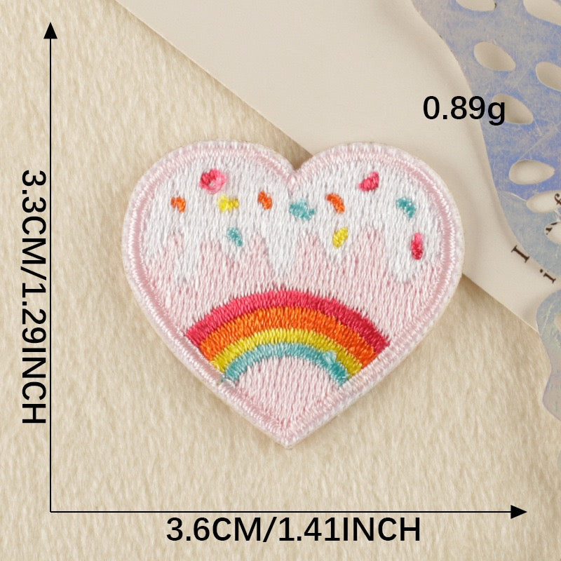 Herz XS Stickerei Selbstklebend Patch Sticker Motivwahl 4er 8er 16er Set DIY Handyhülle