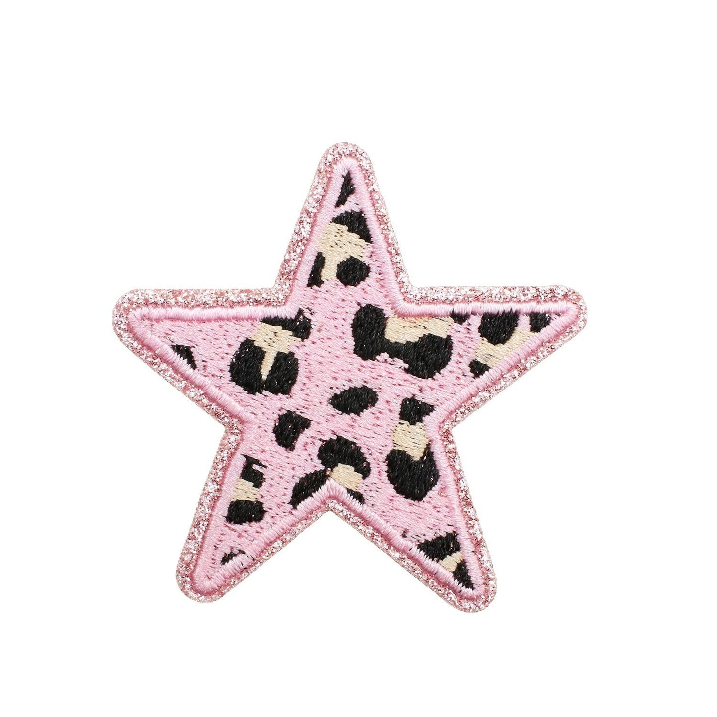 Leo Stern Patch mit Glitzerrand – Aufbügeln, DIY Bekleidung Taschen Deko